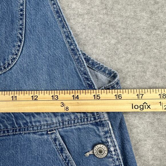 American Eagle Denim Tomgirl Short Overall WMNS Relaxed Fit Medium Vintage Wash - Picture 7 of 11